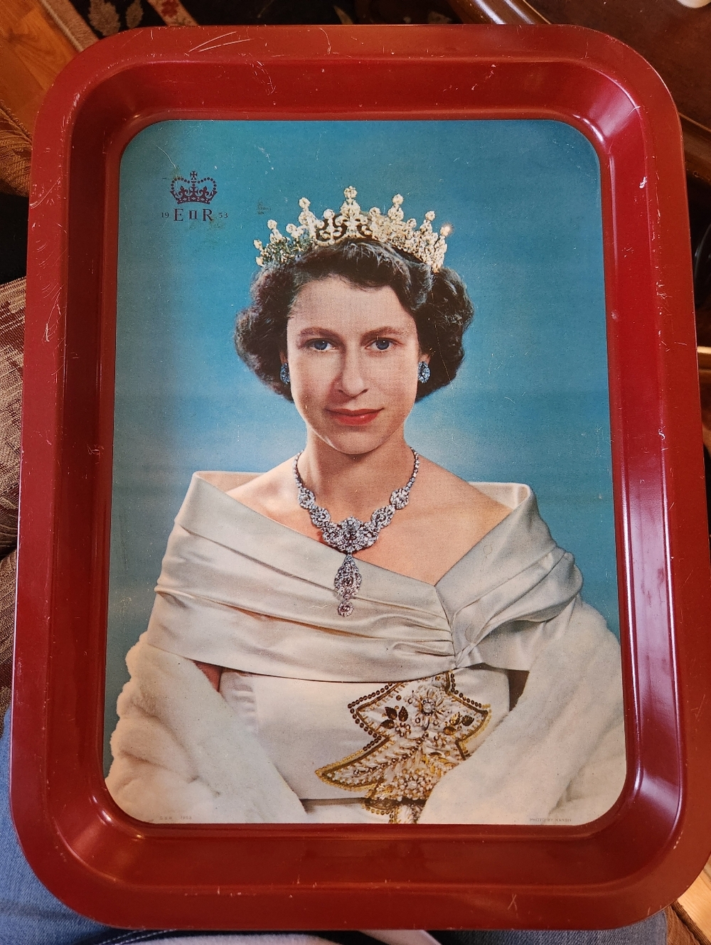 Vintage 1953 Queen Elizabeth II Collectible Coronation Serving Tray